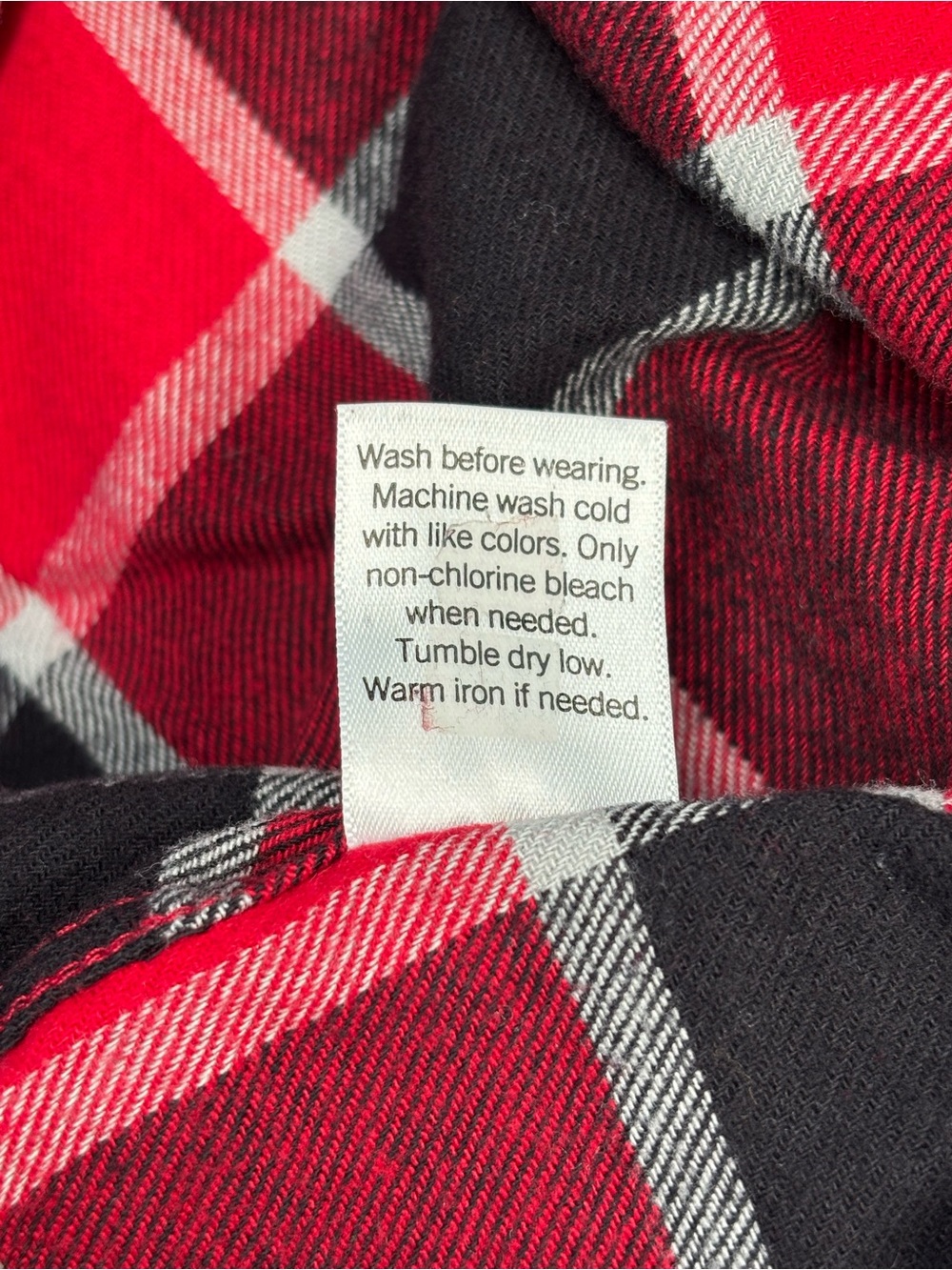 Croft & Barrow Red Plaid Button-Down Flannel Shirt 100% Cotton - Picture 5 of 9